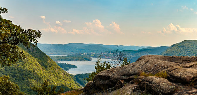 Panoramic photo of Breakneck Ridge Mountain, Cold Spring NY.